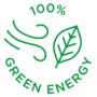 KEMON Producido con energía renovable icono. Venta y distribución de productos cosmética vegana y natural en la peluquería Zaragoza
